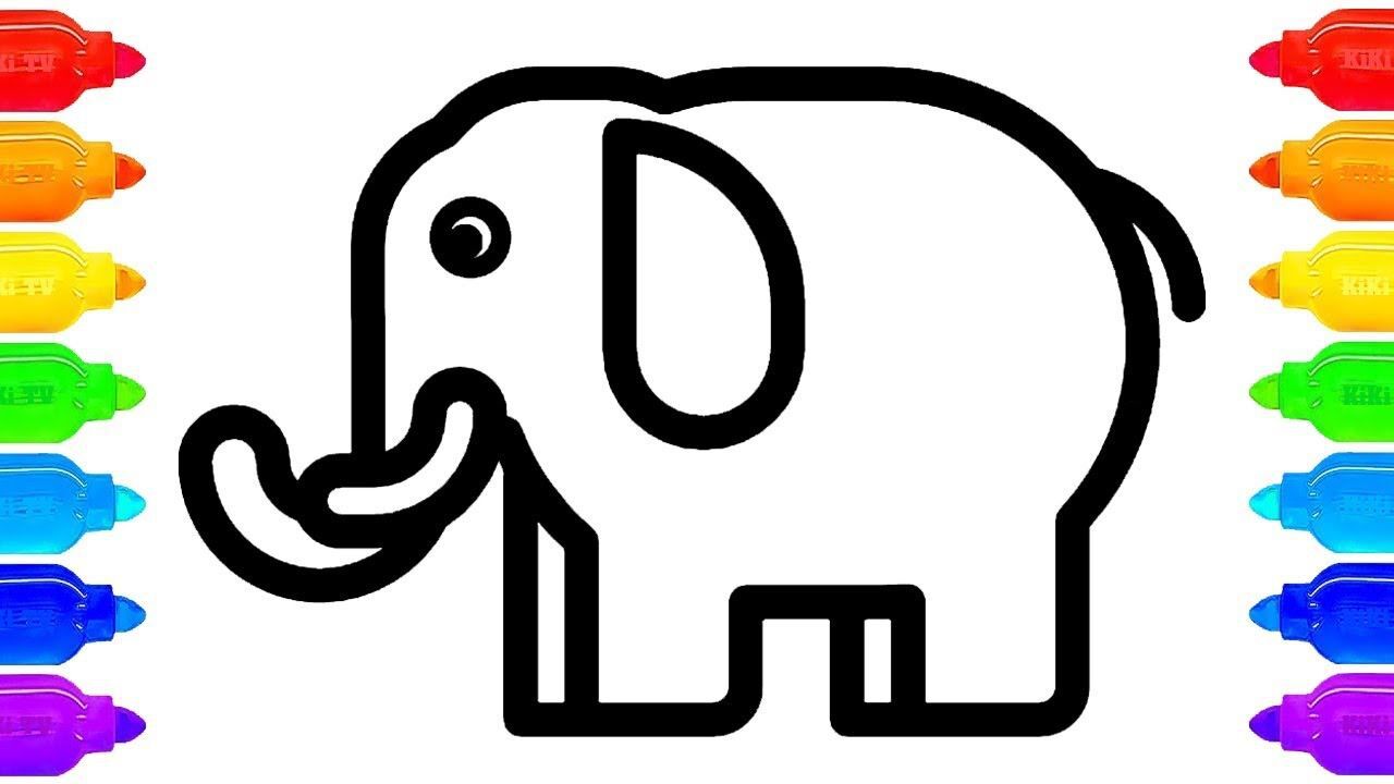 儿童简笔画:像素大象画画