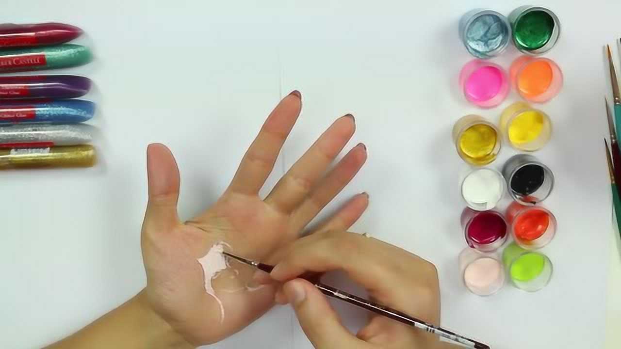 精彩的手绘画，在手掌画一个美女，看着真舒服！_高清1080P在线观看平台_腾讯视频