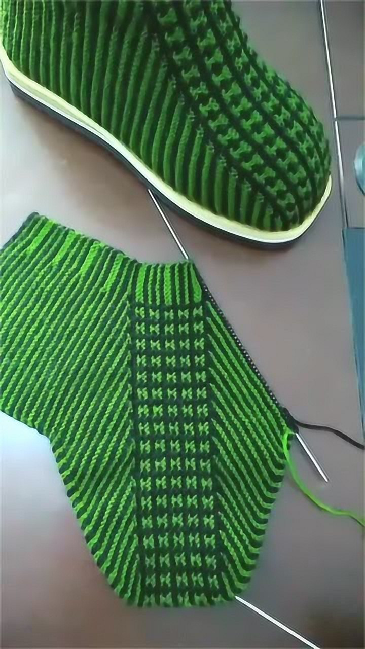 棉鞋编织收针教程