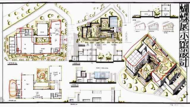 同济2018建筑学复试快题蝴蝶展览馆设计