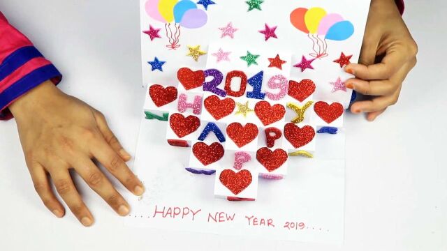 创意手工制作DIY,制作一个精美的2019年元旦新年贺卡