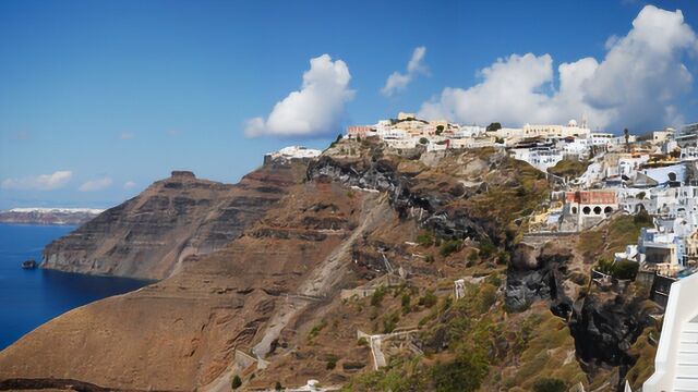 希腊爱琴海火山岛圣托里尼风光一览