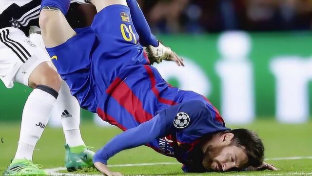 球场恶意犯规有多狠?看梅西都摔成什么样子了!