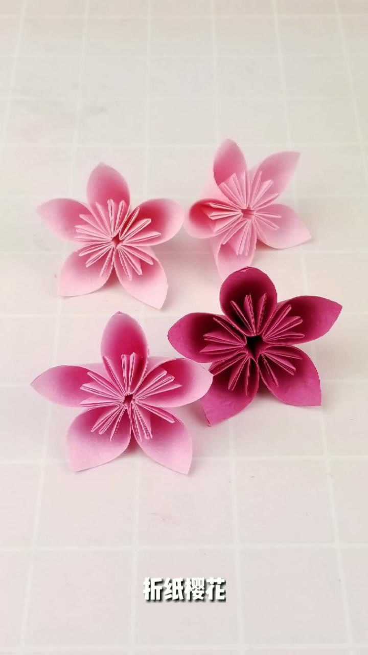 折纸樱花,太美了手工折纸diy