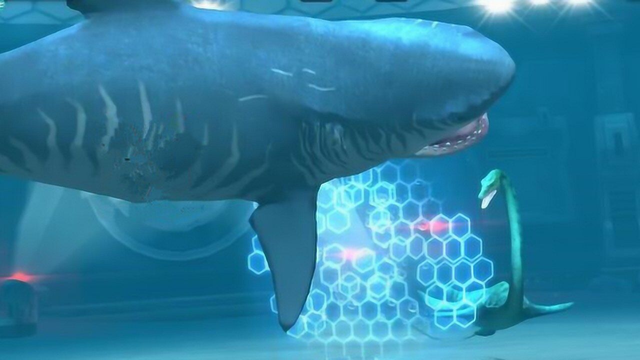 侏罗纪恐龙公园:海底争霸1,巨齿鲨入侵,大战杆菊石,神河龙!