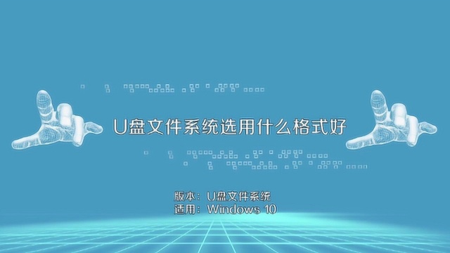 U盘文件系统选用什么格式好