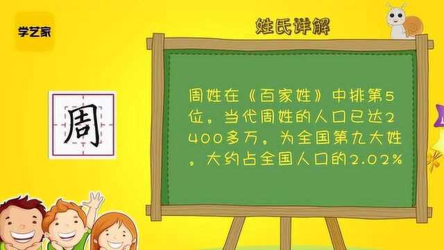 《阳光书法小课堂》趣味讲解百家姓之第五课周字