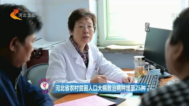 河北省农村贫困人口大病救治病种增至25种