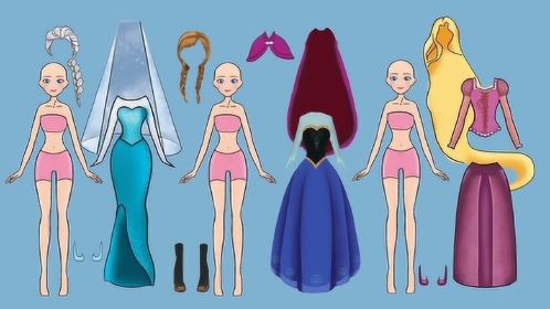 把三个纸娃娃装扮成艾莎公主安娜公主和长发公主你喜欢哪一个