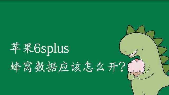 苹果6splus蜂窝数据应该怎么开?