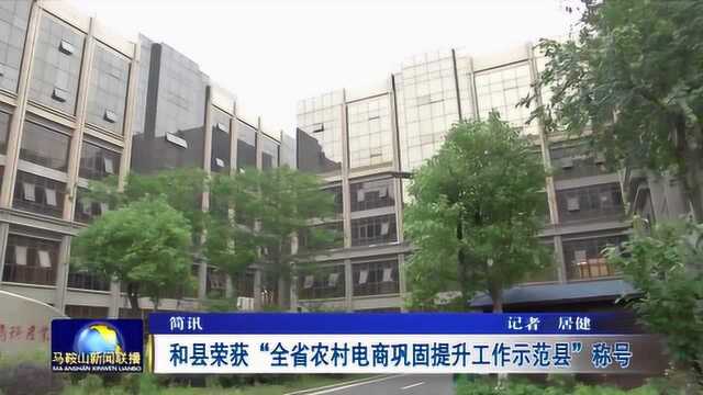 马鞍山市和县荣获“全省农村电商巩固提升工作示范县”称号