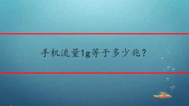 手机流量1g等于多少兆?