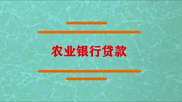 农业银行贷款利息是多少?