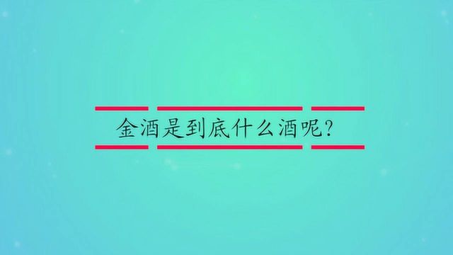 金酒是到底什么酒呢?