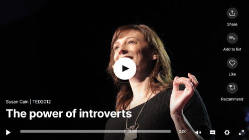 双语字幕TED演讲：安静：内向性格的竞争力！