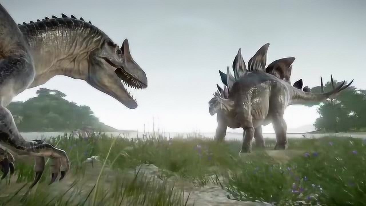 镰刀龙击杀剑龙恐龙动漫