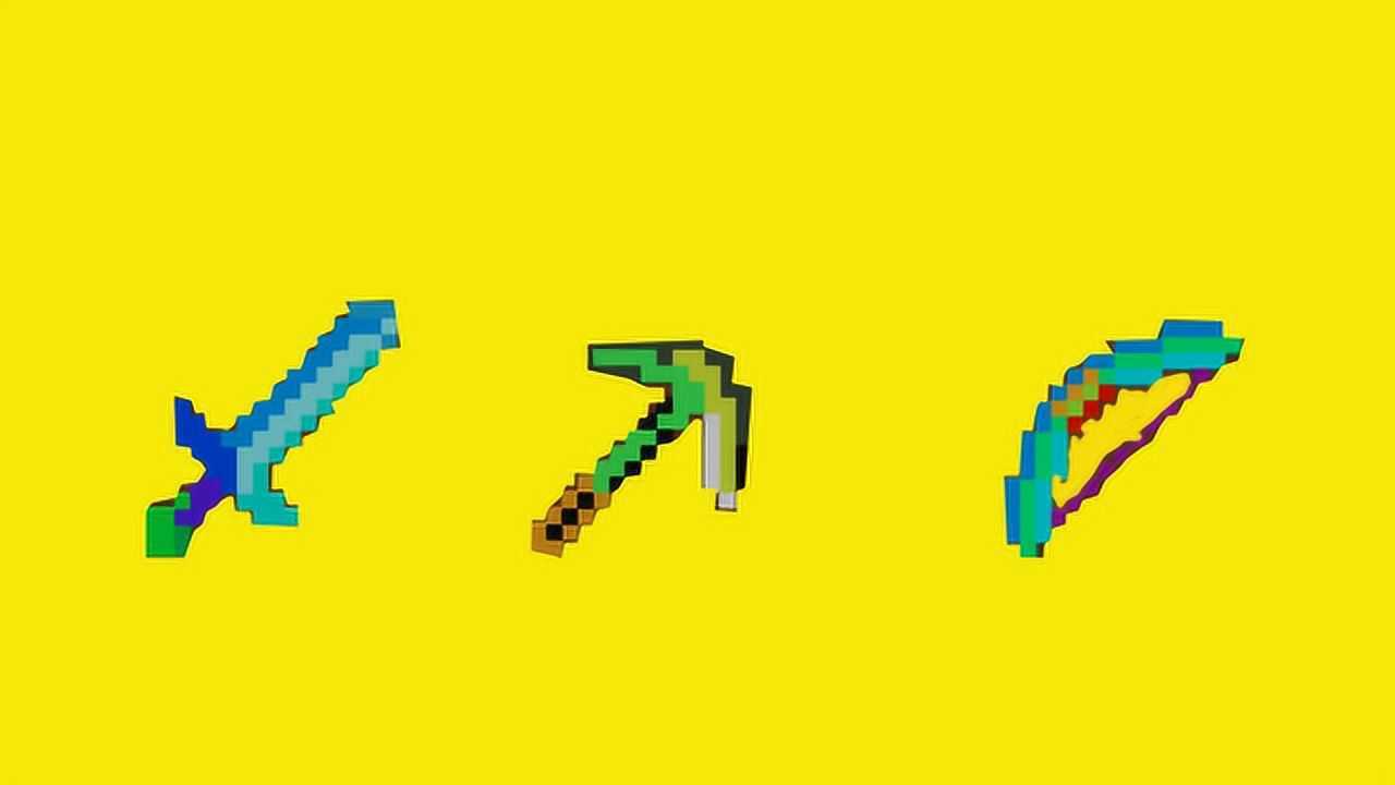 优乐解说我的世界五彩斑斓的武器玩家太好用了我不会装的