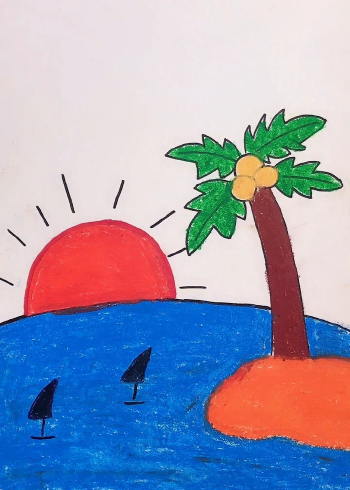 油画棒教你画日出