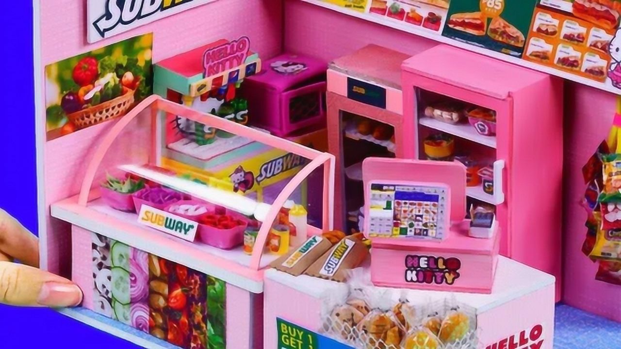 diy,手工制作迷你娃娃屋超市,物品还挺齐全_高清1080p在线观看平台