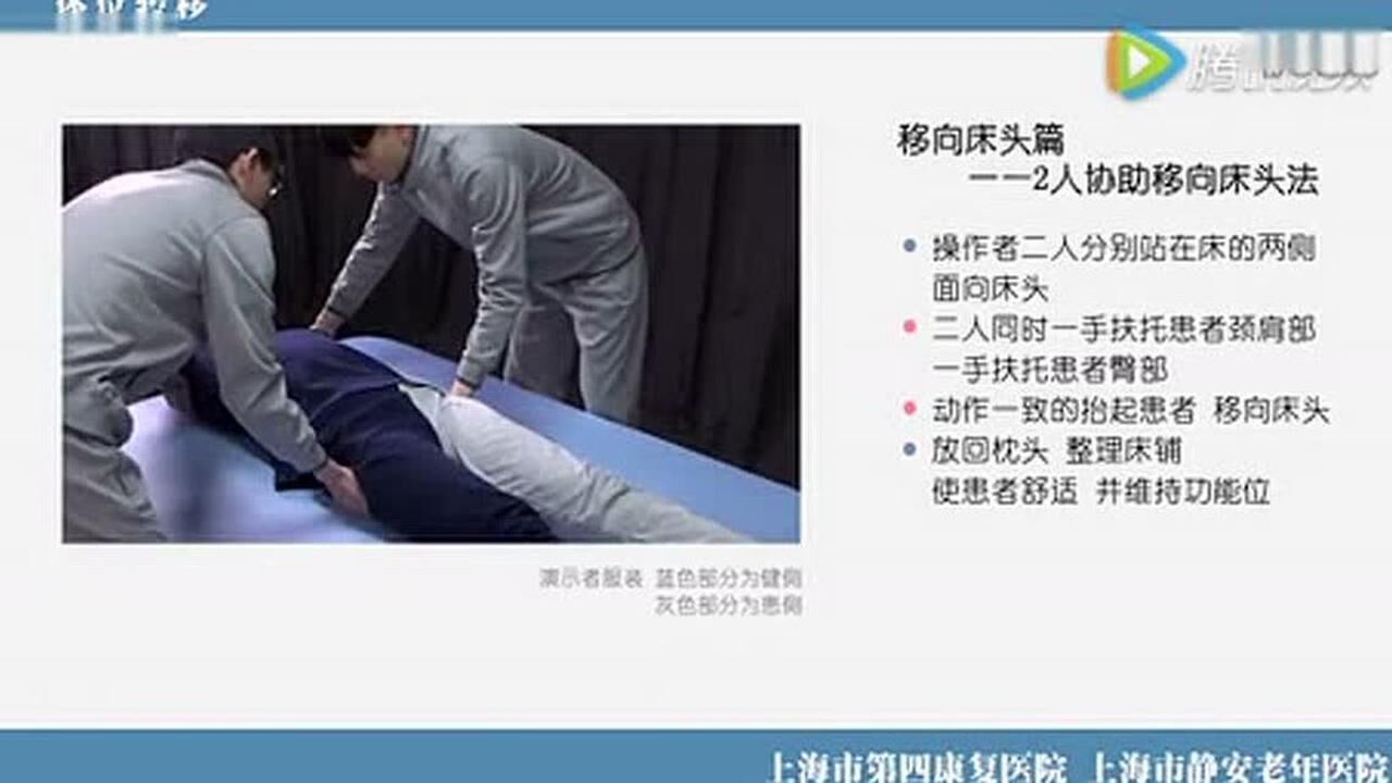 体位转移2人协助移向床头