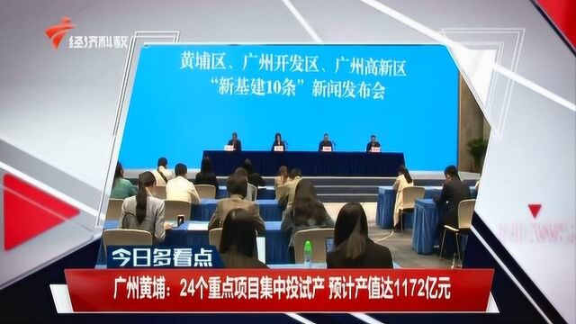 广州黄埔:21个重点项目集中投试产 预计产值达1172亿元