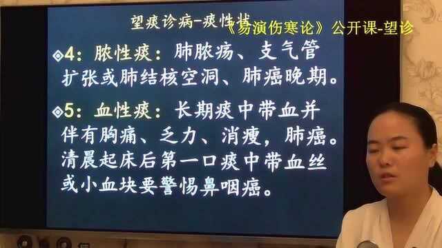 213中医望诊望痰的性状诊病粘液脓痰血痰易演伤寒论ⷦœ›诊公开课