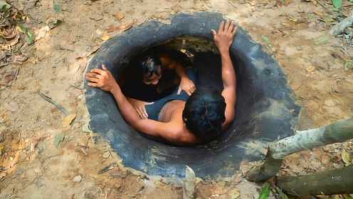 农村兄弟挖洞打造秘密基地，滑进地下水瞬间，惊喜才刚开始！