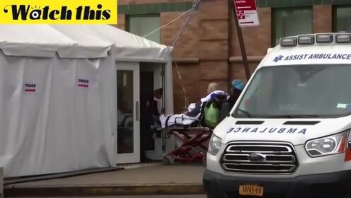 纽约一日死亡近800例 医护人员不断将患者遗体推向临时停尸间