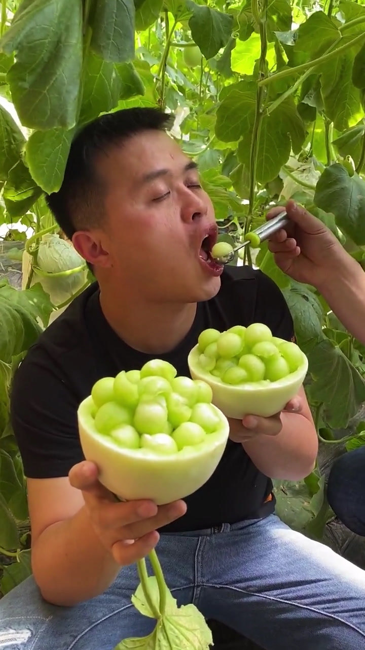 来我家甜瓜随便吃