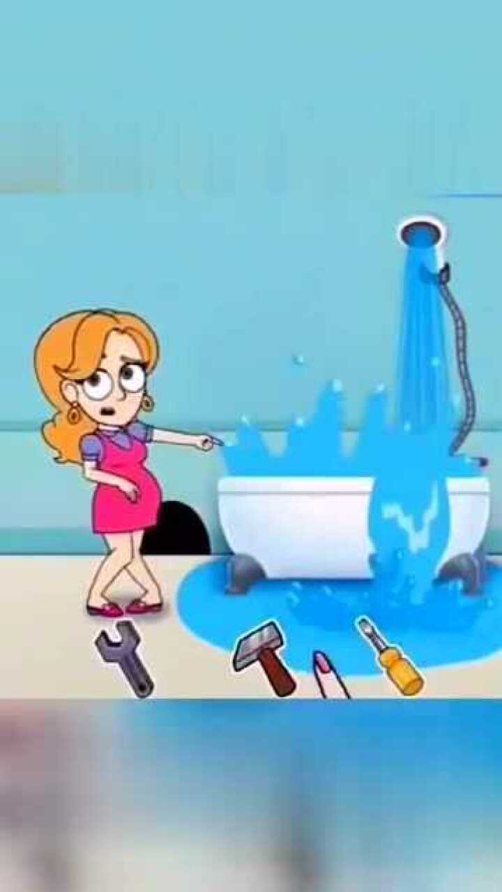 美女着急上厕所，马桶需要维修，她修到一半却憋不住了_高清