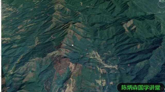 3D卫星图寻龙点穴案例,有龙虎砂环抱有情却无成局之地