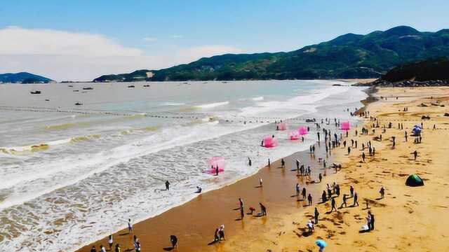 温州苍南马站镇雾城月亮湾沙滩,免费旅游景点,有一个古老的传说