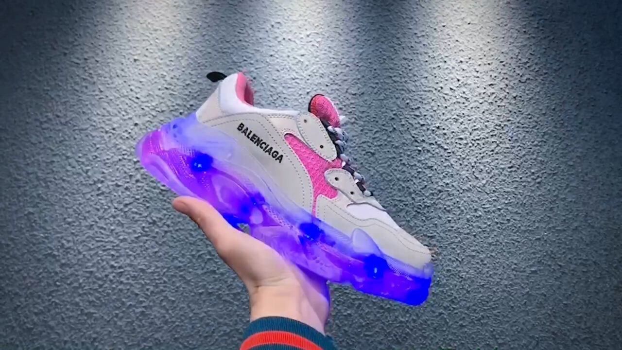 balenciaga巴黎世家 水晶底led 老爹鞋