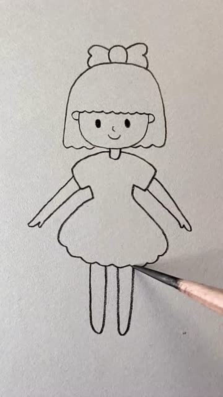 简单可爱的小女孩画法图片