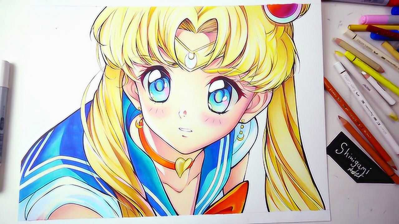 从草稿开始一步步画一个美少女战士月野兔过程详细造型精美