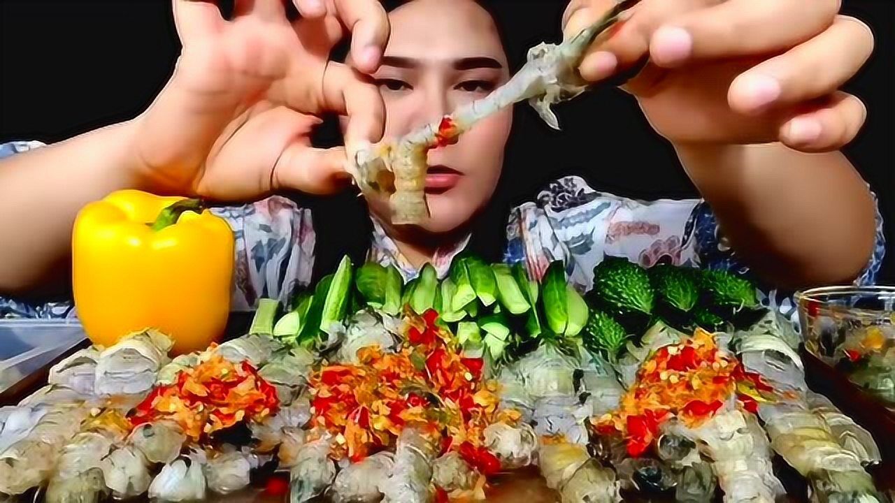 【泰国吃播】生吃皮皮虾肉,蘸点鱼露,简直鲜上加鲜_腾讯视频