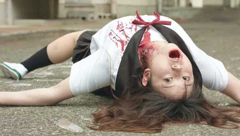 丧尸病毒在校园爆发,四名美女高中生开挂打丧尸,日本漫改电影《学园