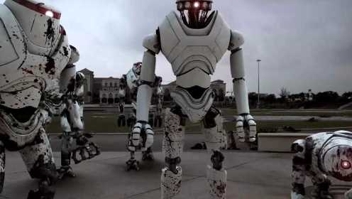 5分钟看完《陆战特攻》，一部动作科幻片，战斗机器人对阵丧尸，场面很暴力！