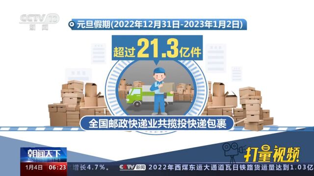 元旦假期,全国邮政快递业揽投快递包裹超21.3亿件