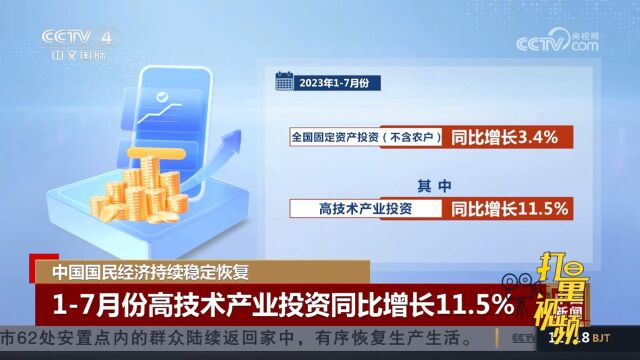 中国国民经济持续稳定恢复,17月高技术产业投资同比增长11.5%