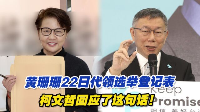 黄珊珊22日代领选举登记表,柯文哲回应了这句话!