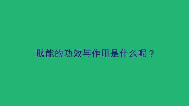 肽能的功效与作用是什么呢?