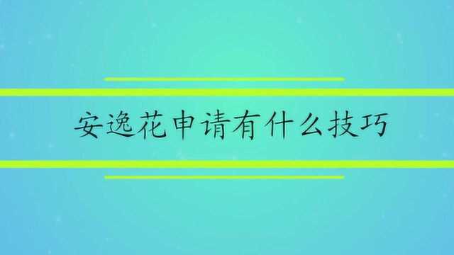 安逸花申请有什么技巧