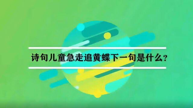 诗句儿童急走追黄蝶下一句是什么?