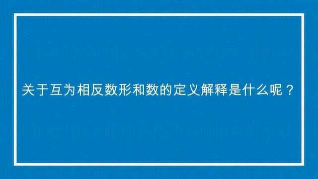 关于互为相反数形和数的定义解释是什么呢?