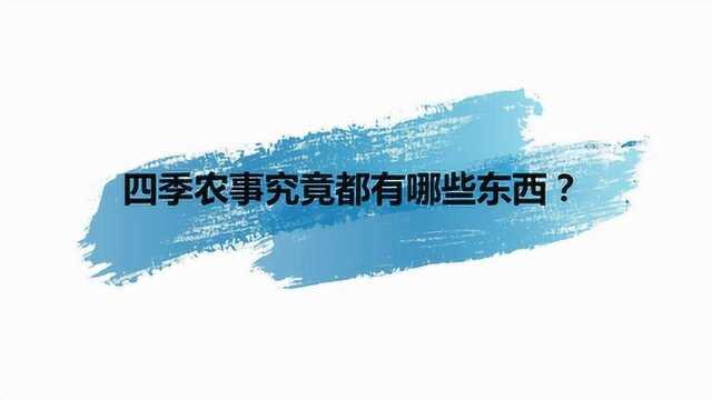 四季农事究竟都有哪些东西?