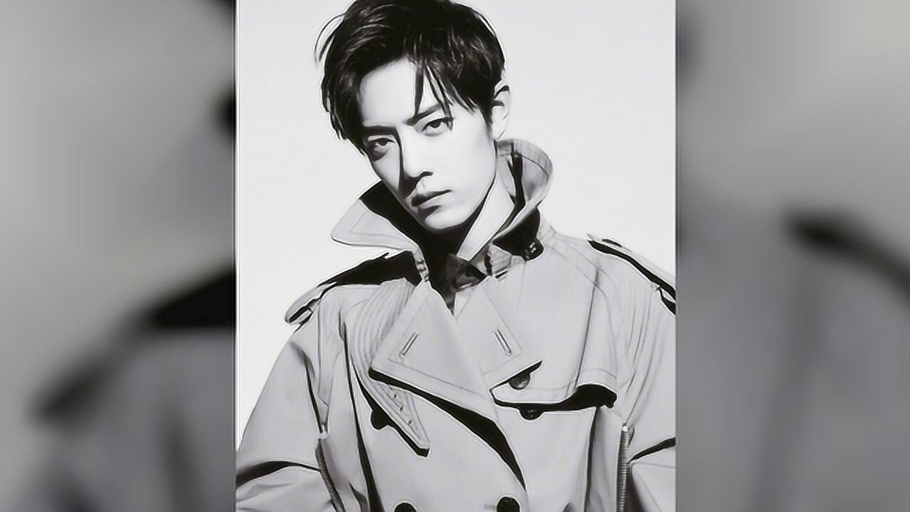 肖战高清壁纸:黑白风帅气十足