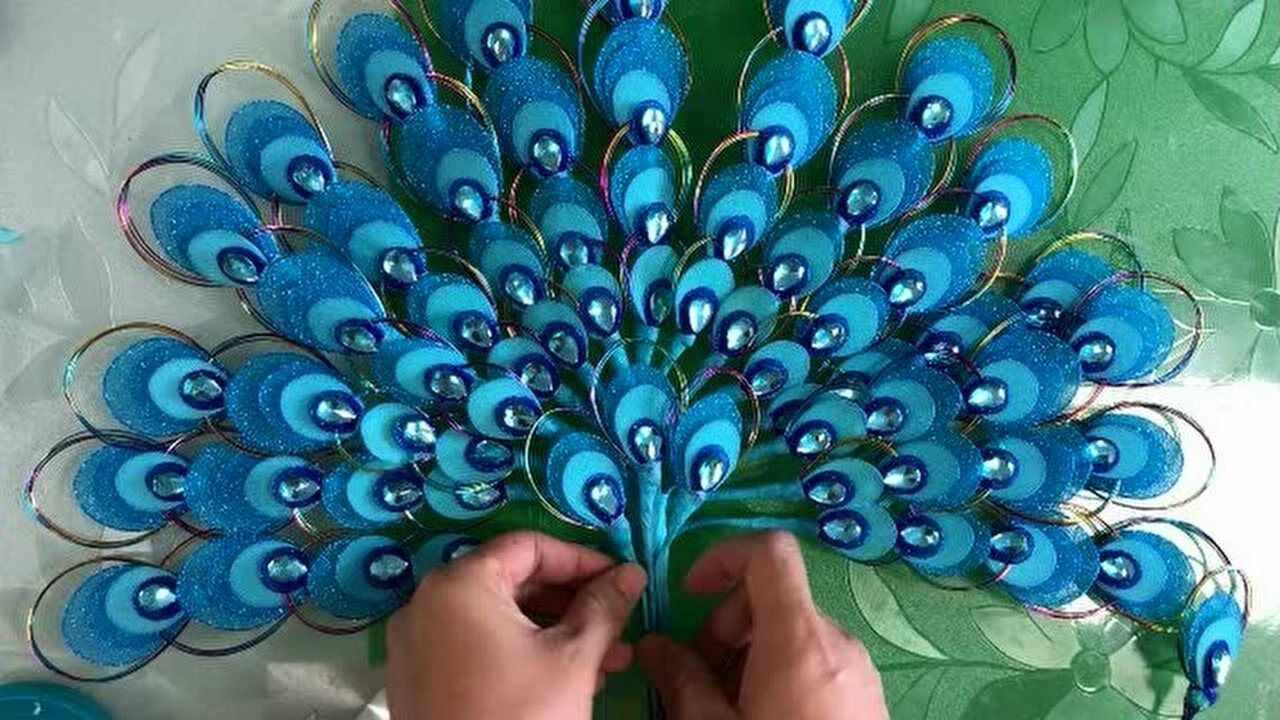 淘花缘丝网花视频手工diy开屏孔雀教程