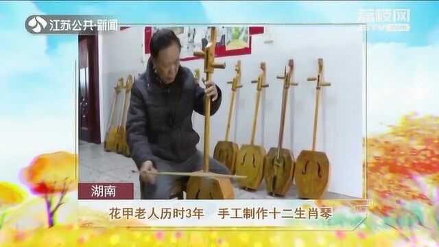 花甲老人爱手工 历时三年摸索十二生肖琴 造型逼真动人