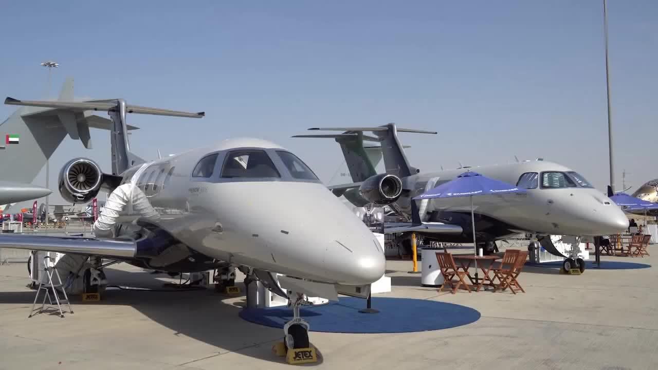 2019迪拜航展|巴航工业飞鸿300e公务机静态展示